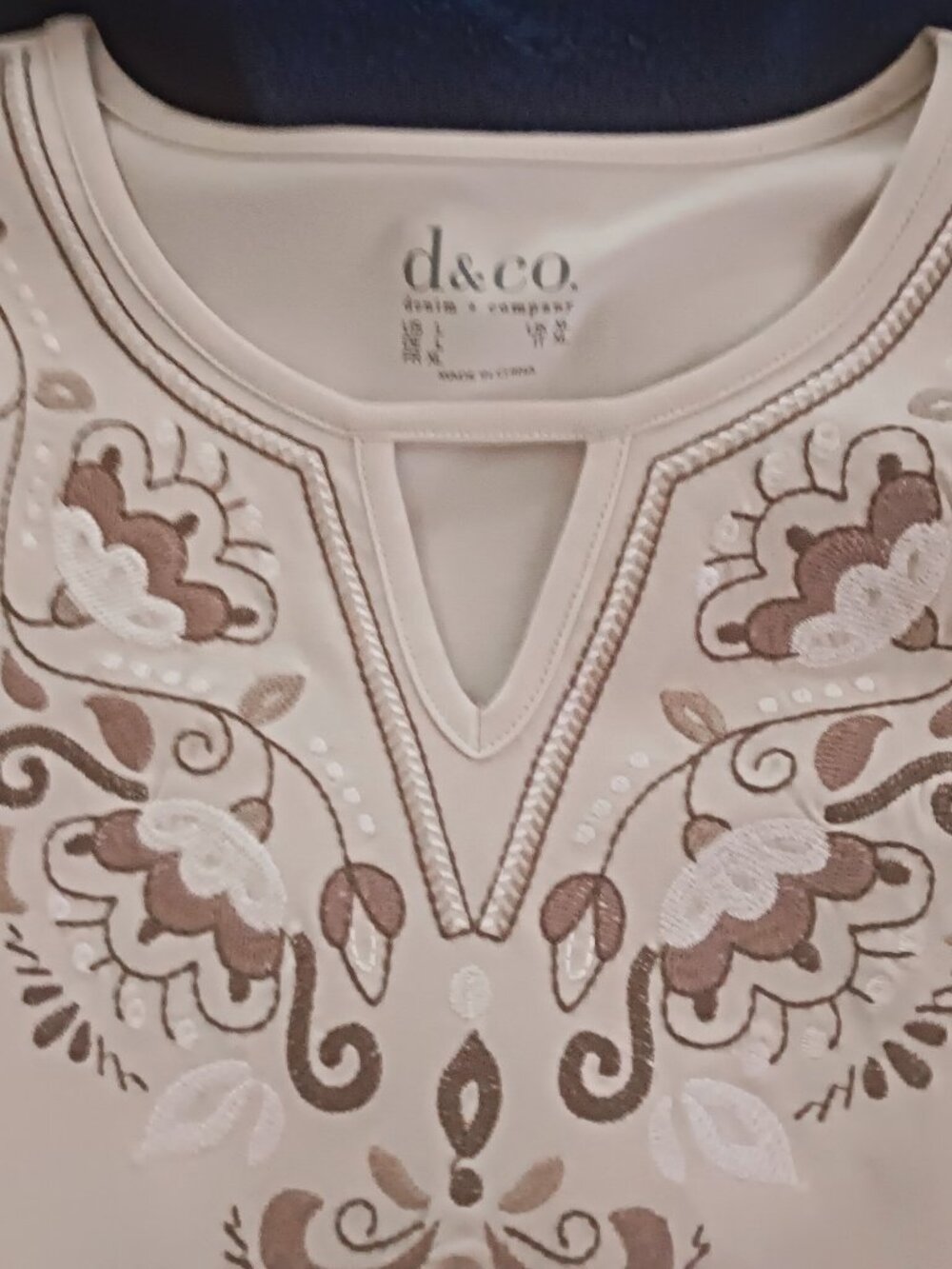 Casual Comfort - Denim & Co Embroidered Tunic